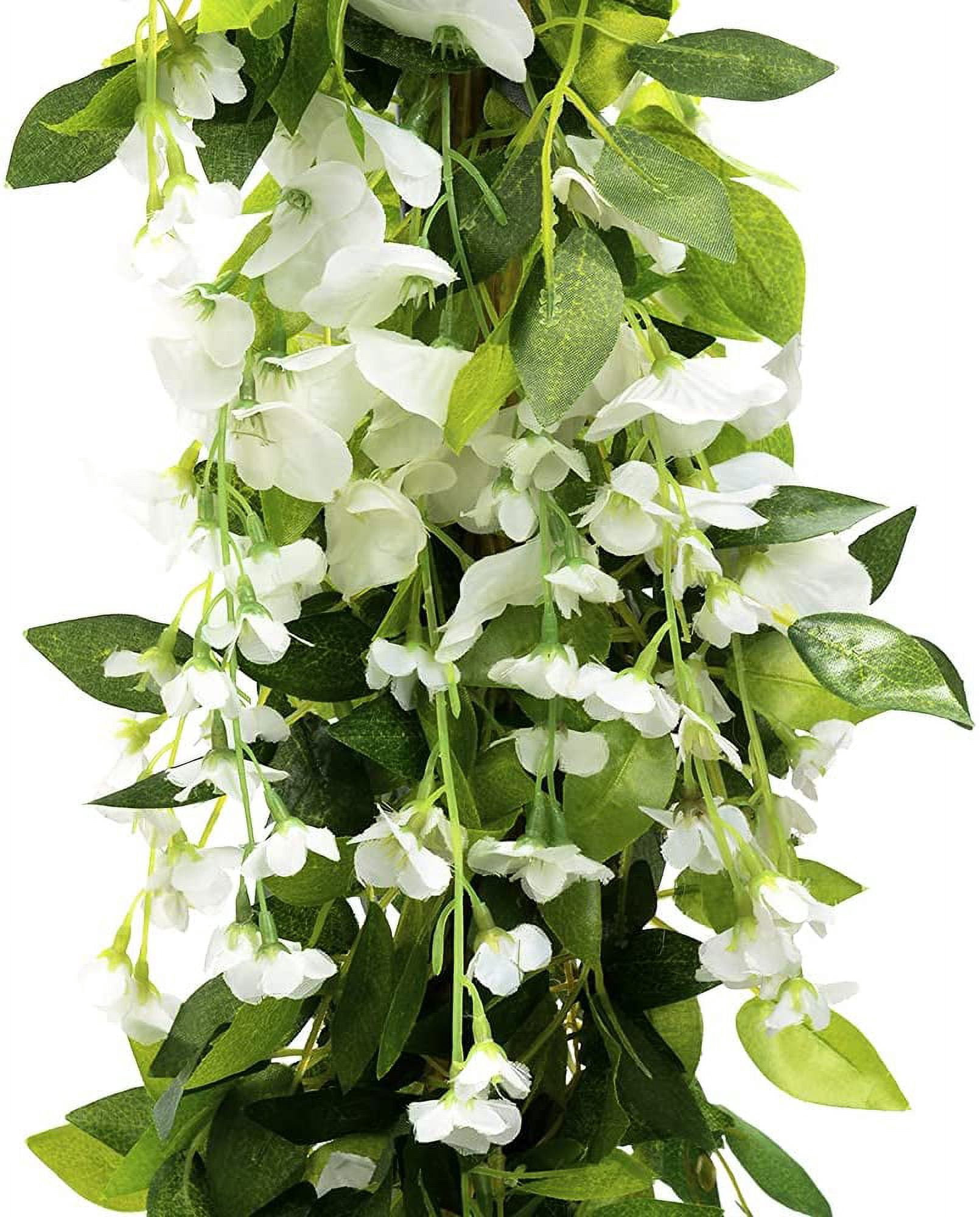 Wisteria Garland Artificial Flowers Wisteria Vine - 5Pcs Total 33ft Fake Wisteria Hanging Flower