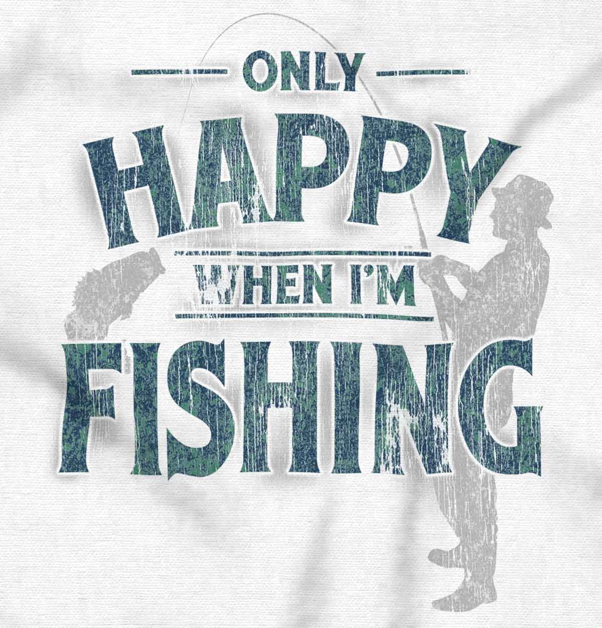 Fishing Funny Happy Angler Fishermens Men's Big & Tall Graphic Hoodie Brisco Brands 3X
