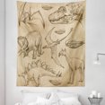 thumbnail image 1 of Velociraptor Tapestry, Vintage Sketch of Archaeological Medieval Dinosaurs Evolution Prehistory Art, Fabric Wall Hanging Decor for Bedroom Living Room Dorm, 5 Sizes, Sand Brown, by Ambesonne, 1 of 1