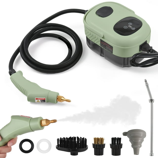 2500W High Pressure Steam Cleaner High Temperature Pressurized Steam Cleaner 1100ml 3-pole Portable Handheld Steam Cleaner with 3 Brush Heads for Home Use/Car Detailing