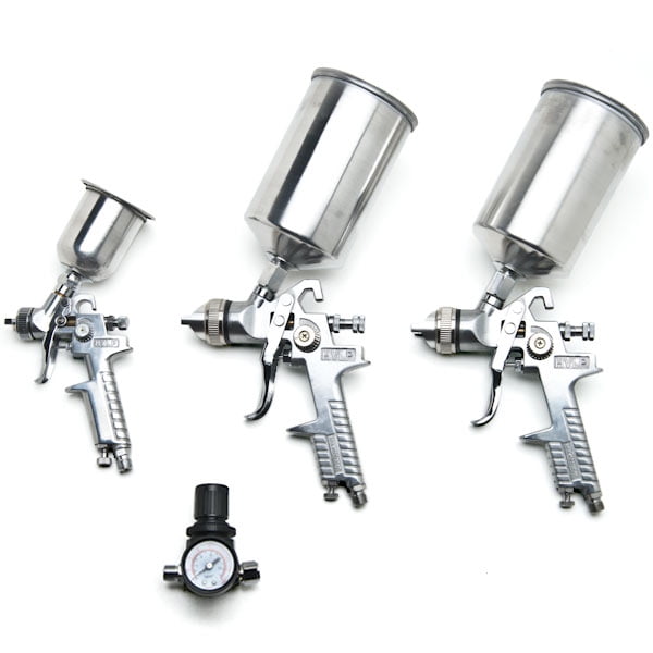 Biltek NEW Professional 4pc HVLP Air Spray Paint Gun Set Gravity Car