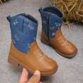 thumbnail image 6 of BOBOGOJP Kids Cowboy Boots Boys Girls Western Square Toe Riding Boots Comfortable Pull-On Design for Toddler Little Kid Big Kid Blue for Size 10, 6 of 8