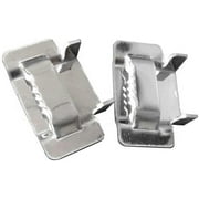 Y H M 100 PCS Stainless Steel Banding Buckle 1/2 In(12.7mm) Width For Steel Banding Strapping Packaging Heavy Duty