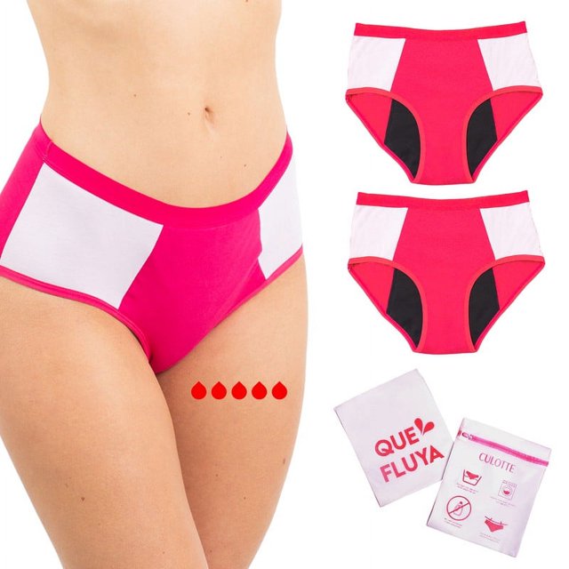 Paquete 2 Calzones Menstruales Culotte Rosario 2XS + Bolsa de Lavado Culotte