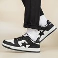 thumbnail image 2 of Zapatillas de deporte informales con patrón de estrellas transpirables, plataforma ligera con cordones de cuero PU para caminar, zapatos planos para correr, calzado de mujer, 2 of 4