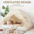 thumbnail image 4 of SweHouse Toddler Bed Canopy Lights & Flags  Sleeping Playhouse Tent, Portable Indoor Privacy Play Space. Foldable Drafty Room Play Tent for Boys & Girls, Kids Birthday Gifts (Golden Beige), 4 of 7