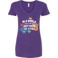 thumbnail image 3 of Inktastic In a World You Can Be Anything Be Kind Autism Awareness Women's V-Neck T-Shirt, 3 of 5