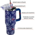 thumbnail image 3 of Christmas Tumbler with Handle and Straw Lid 40 oz,Cute Christmas Gifts for Women Blue Snowflakes Vacuum Insulated Leak Proof Tumbler,Winter Holiday Accessories Stainless Steel Coffee Cup Mug, 3 of 6