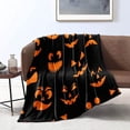 thumbnail image 3 of Halloween Blanket Flannel Fleece Blanket Cartoon Ghost Black Orange Soft Plush Throw Blanket for Bed Couch Floor and Chair (Black, Throw(50"x60")), 3 of 6