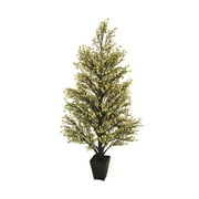 Allstate Floral 3.6' Unlit Artificial Christmas Tree Potted Twinkle Glittered Berry Slim Profile