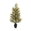 Allstate Floral 3.6' Unlit Artificial Christmas Tree Potted Twinkle Glittered Berry Slim Profile