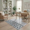 thumbnail image 2 of ODIKA 4'x6' Grey Blue Geometric Pattern Design Washable Area Rug Modern Abstract Motif with Unique Shapes for Bedroom, Reading Nook, Pet Friendly & Non-Shedding, 2 of 7