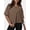 Coffee, variant on Women Cropped T-Shirts Drop Shoulder Round Neck Crop Tops Casual Summer Solid Color Basic Tees