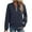 Navy, variant on Women's Jackets Lightweigh Athletic Under $15 Long Sleeve Hoodless Pocket Zipper Solid Color Jacket