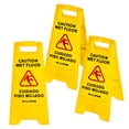 thumbnail image 2 of Alpine Industries 24" Yellow Bilingual Caution Wet Floor Sign, 3-Pack, 2 of 4
