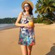 thumbnail image 3 of Fotbe Vibrant Leopard In Flowers Vestido de Verano sin Mangas para Mujer – Vestido Midi Línea A, Estilo Camiseta Floral, Vestido Playero Casual y Fluido, 3 of 7