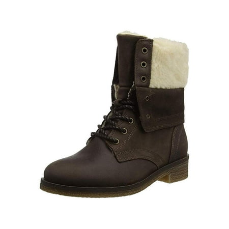 Fat Face - Fat Face Womens Cara Shearling Closed Toe Ankle Combat Boots ...