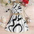 thumbnail image 2 of Dresses for Girls Child Kids Halter Neck Sleeveless Printing Prom Dresses with Waistband Casual Fashion Princess Dress Size 9 Y-10 Y, 2 of 7