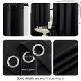 thumbnail image 3 of SpaceMuse Modern Blackout Curtains 52 X 84 inch, 2 Panels 90% Blackout Black Tie Top Single Indoor Curtain Panel Thermal Insulated Light Blocking Drapes, 3 of 5