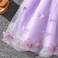 thumbnail image 5 of Gibobby Girls Dresses Sparkly Floral Party Puffy Short Sleeve Crew-Neck Dress With Glitter Embellishments Celebrations Comfortable Soft Breathable Cake Dress(5-6 Years,Purple), 5 of 5