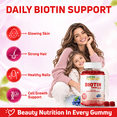 thumbnail image 3 of Vegan High Potency Hair Growth Biotin Gummies 5000 mcg For Women Kids Men | 90 Ct, 45 Servings, Non-GMO | Hair, Skin and Nails Gummy Vitamins & Prevents Hair Loss | Halal Vitamins | SHIFAA NUTRITION, 3 of 7