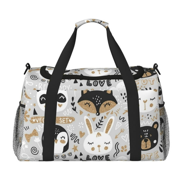 Disketp Funny Animals Series Bolsa de Viaje Tipo Duffle, Bolso de Mano para Fin de Semana para Mujer, Bolsa de Gimnasio Ligera para Hombre, Esencial para Viajes