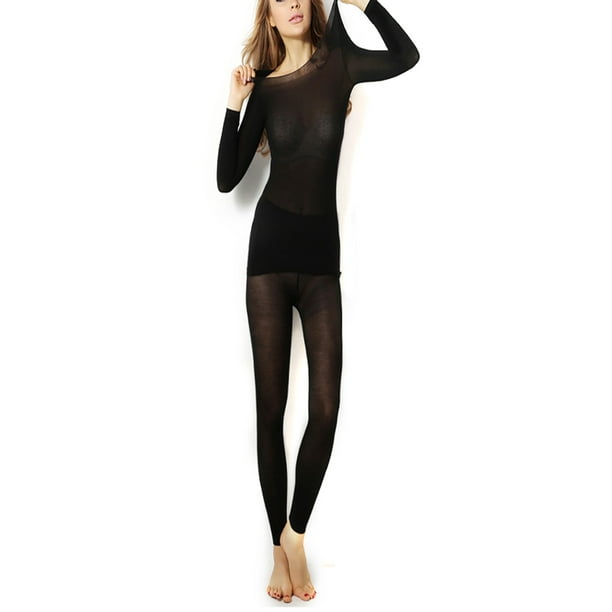 ZAXARRA Women Underwear Set, Seamless Elastic Thermal Inner Wear Warm  Sleepwear 