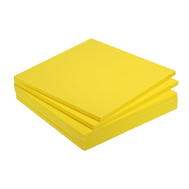 Unique Bargains EVA Foam Sheets Yellow 9.8 Inch x 9.8 Inch 10mm Thick Crafts Foam Sheets 6Pcs