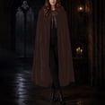 thumbnail image 4 of SAWOBUUN Velvet Cloak with Hood for Men & Women, Hooded Cape Cloak Unisex Halloween Witch Vampire Wizard Raven, 4 of 8