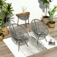 thumbnail image 2 of Corvus  Sarcelles Acapulco Modern Wicker Bistro Chairs(Set of 2) Grey, 2 of 4
