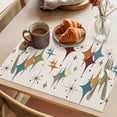 thumbnail image 3 of Yellow Green Diamond Placemats Set of 8 Modern Geometric Middle Century Beige Place Mats Indoor Wipeable Table Mats Washable Dining Table Placemats for Kitchen Holiday Party Home Decor 13x19 Inch, 3 of 9
