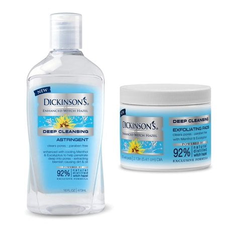 ($12 Value) Dickinson's Enhanced Witch Hazel Extra Strength Deep Cleansing Pack