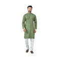 thumbnail image 4 of Green Color Traditional Men's Kurta Pajama Set&ndash; Cultural Wear for Men, 4 of 4