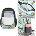 thumbnail image 3 of German Shepherd and Icons Blue Pattern 17" Waterproof Oxford School Backpacks for Teens, S-Shape Padded Straps, for School, Travel, Hiking, Camping, 3 of 4