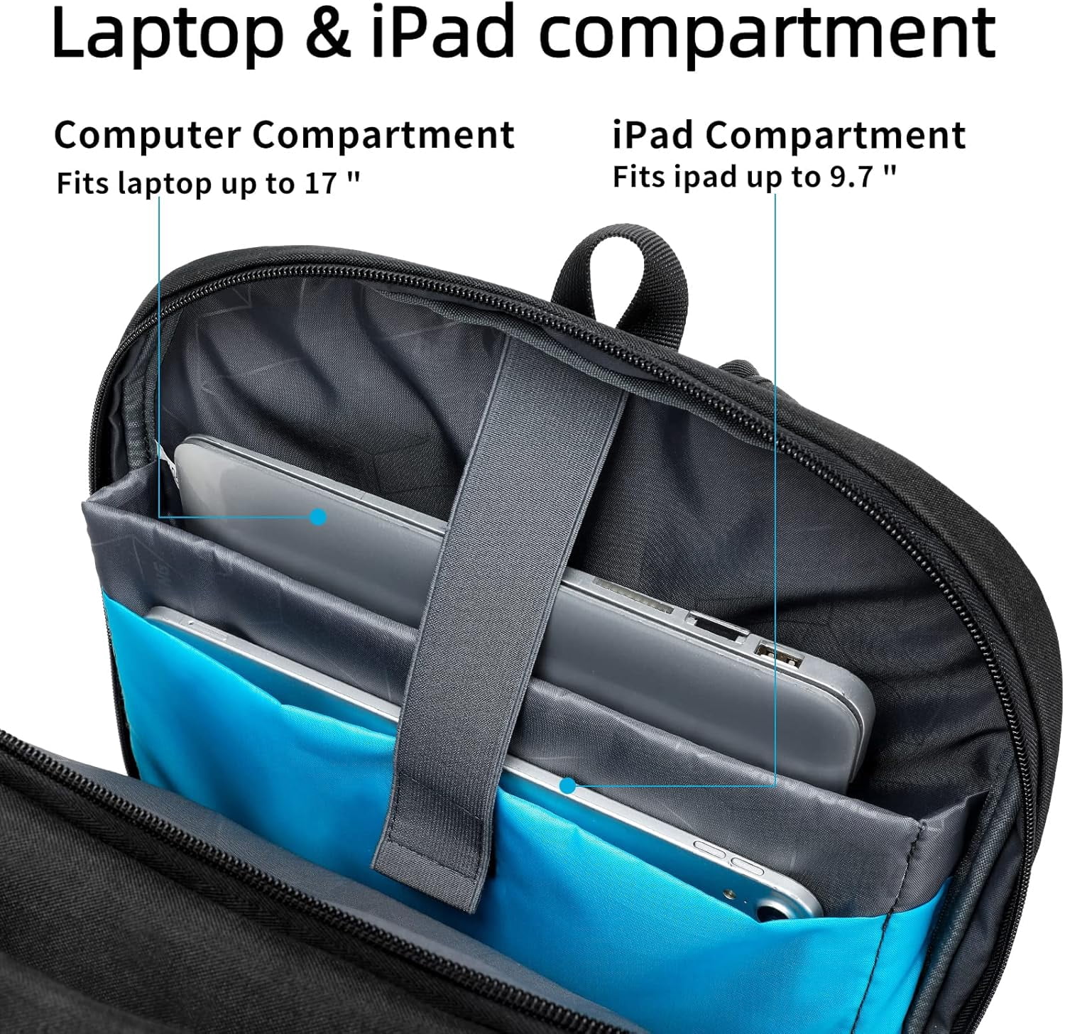 GlneYos Laptop Backpack for men,Business Travel backpack with USB Charging Port 18 inch laptop bag Water Resistant College Backpack Black
