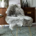 thumbnail image 2 of JOLUSERE Luxury Ultra Soft Faux Fur Area Rugs,2'x3'Fur Chair Cover Seat Pad Small Fuzzy Fur Rugs, Grey, 2 of 9