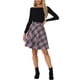 thumbnail image 2 of Inspire Chic Conjunto Falda para Mujer Cintura Elástica Longitud de la Rodilla Falda A Línea XL Púrpura Negro, 2 of 5
