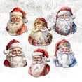 thumbnail image 5 of Jolly Santa Faces Decorative Wooden Clip-on Ornaments Set of 6 by G. Debrekht - Christmas Decor - 8090045C-S6, 5 of 10
