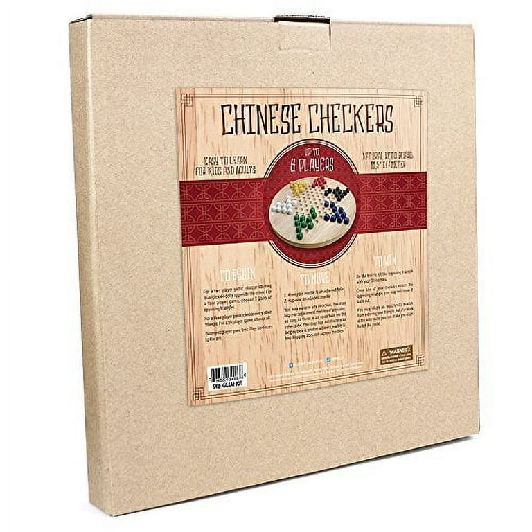 Brybelly All Natural Wood Chinese Checkers with Wooden Marbles