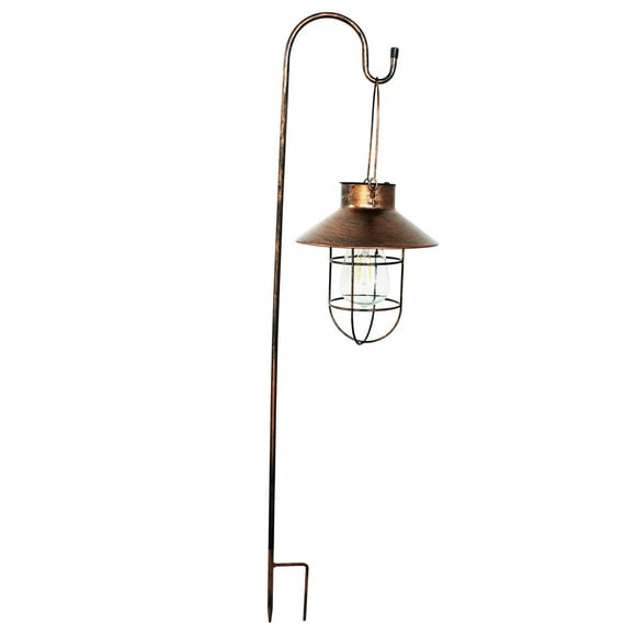 Solar Power Lantern Lamp Outdoor IP65 Lights with Tungsten Bulb for Patio Yard bronze S