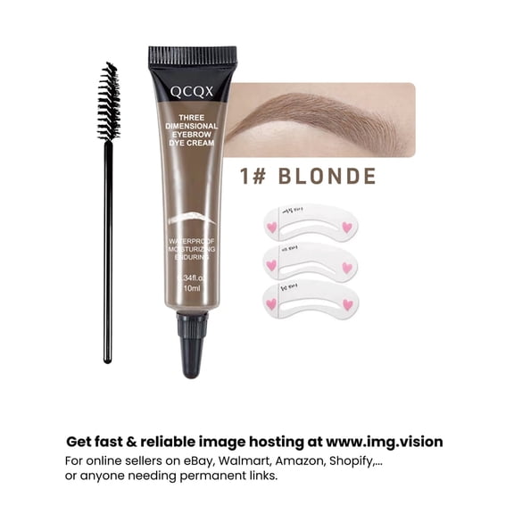 QCQX Waterproof Eyebrow Dye Cream, Long Lasting Smudge Proof Eyebrow Gel with Brush, Natural 3D Blonde Brow Tint, Sweat Resistant Eyebrow Filler 10ml,blonde