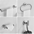 thumbnail image 3 of UU&T Silver 7-Pieces Bathroom Hardware Set Including 16" Towel Bar, Wall Mounted Stainless Steel Bath Towel Bar Set, 3 of 9