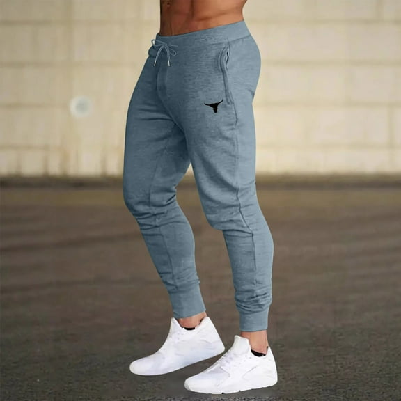 ITSAME Mens Joggers with Pockets, Drawstring Outdoor Athletic Running Pants Workout Tapere Sweatpants Dark Gray 2XL