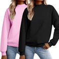 thumbnail image 3 of NMMUED 2 Pcs Woman Sweatshirt Fall Outfits Casual Outfits for Women Womens Tops Casual Going Out Tops for Women Baggy Sweatshirt Pullovers for Women Black S, 3 of 9