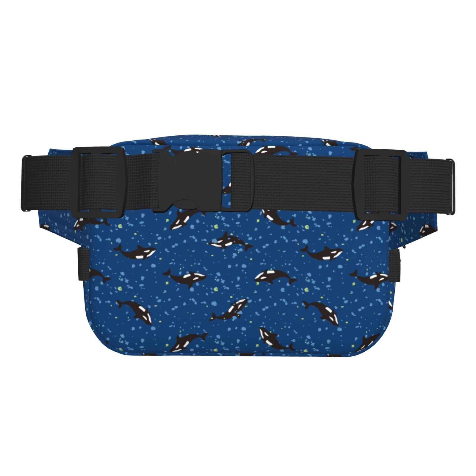 Picia Whales Swim Print Square Double-Layer Waist Bag Mini Adjustable Waist Belt Bag Exercise Running Travel Hiking