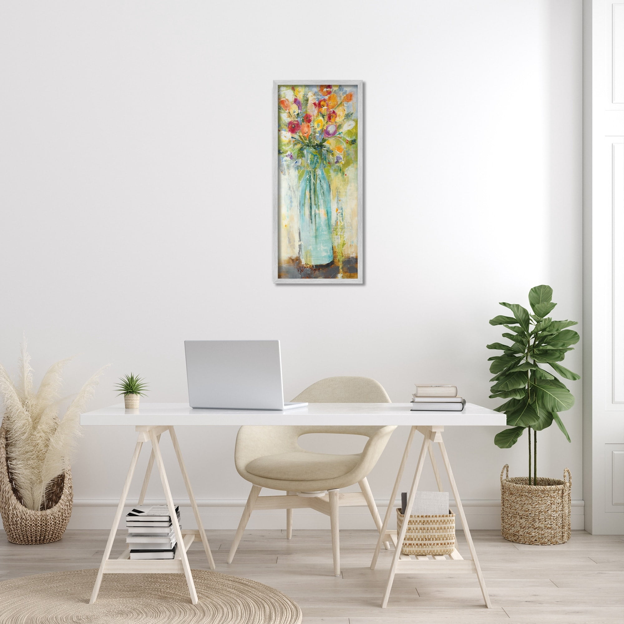 Stupell Industries Rustic Spring Bouquet Abstract Organic Shapes, 13 x 30,Design by Jill Martin