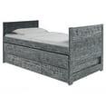 thumbnail image 3 of Bedz King Twin Captains Bed with Trundle and 3 Built in Drawers, Weathered Black, 3 of 9
