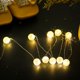 thumbnail image 4 of Guirnalda de luces LED de 2 metros con forma de bola plateada, resistente al agua, para árbol de Navidad, boda, decoración del hogar, funciona con USB o pilas, 4 of 5