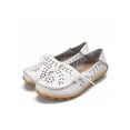 thumbnail image 5 of Frontwalk Women Flats Round Toe Boat Shoes Hollow Out Loafers Walking Casual Moccasins Womens Slip On White 9, 5 of 7