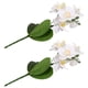thumbnail image 5 of 2 flores artificiales: orquídeas Phalaenopsis artificiales 3D realistas con hojas, arreglos florales artificiales para centros de mesa de bodas, decoración del hogar y la oficina., 5 of 7